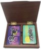 Two (2) Decks Of Classic Car Playing Card In Classic Wooden Hinged Box, With Original Packaging