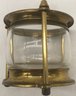 Vintage Brass & Glass Desk Holder (3.25' Diam. X 3'H) And Antique Bronze Cork Screw (1-3/8' X 3'), Nice Patina