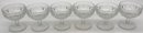 6 Pcs Set Clear Stemmed Depression Glass Sherbet Glasses, 3.5' Diam. X 3.5'H