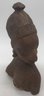 Vintage African Carved Wooden Statue Of Nude Woman Looking Sideways, 7.75'W X 4.5'D X 13'H