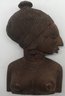 Vintage African Carved Wooden Statue Of Nude Woman Looking Sideways, 7.75'W X 4.5'D X 13'H