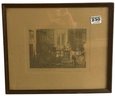 Antique Signed Wallace Nutting Print In Frame, 'An Old Time Romance', Frame 12.75'W X 10.5'H