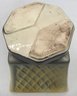 Vintage Glazed Ceramic Cookie Jar, Marked USA, Yellow And Black Lantern Shape With Eagle , 7.25' Sq X 13''