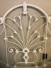 Vintage White Iron & Brass Full Size Bed, Headboard Only (No Rails Or Footboard)