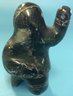 Very Old Inuit Carved Stone Eskimo, 2-1/4'W X 1-1/12'D X 3-14'H