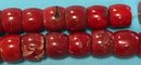 25' Strand Of Large Graduated Carved Red Coral Catawaki Beads
