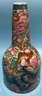 LG Antique Gorgeous Chinese Vase 3 Dragons (Blue, Pink & Orange) & Floral Designs 7.25' Diam X 15.5'H