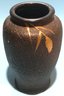 Japanese Glass Vase With Bronze Appearance And Raised Enameled Bird Design, 6' Diam. X 10'H
