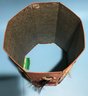 Vintage Chinese Folding Octagonal Raised Design Waste Paper Basket, 8' Diam. X 12'H