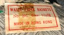Vintage Chinese Folding Octagonal Raised Design Waste Paper Basket, 8' Diam. X 12'H