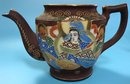 2 Pcs Vintage Japanese Tea Pots Depicting Immortals, 1-Nippon & 1 MIssing Lid