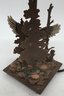 Lake Or Cabin Decorator Eagle Themed Lamp With Metal Cutout Shade