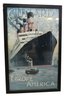 Vintage Large Framed Poster Of Cunard Europe America 'AQUITANIA'