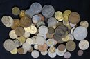Lot Of Foreign Coins Including Antique Pennies- Weighs Approximately 2 Lbs 1 Oz.