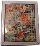 Lot Of Stamps & Related Items - Child's Album, Stock Book, Framed Items Etc.