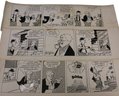5 Original 1960s Comic Strip Hand-Drawn Panels By Bill Yates , Cartoon Professor Phineas Phumble