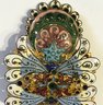 Antique DEPOSE French Ladies Enameled Belt Buckle, Combined 3.5' X 2'