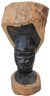 Vintage African Exotic Blackwood Tribal Carving Of Man's Face, 10.5'h