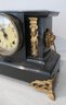 Antique New Haven Ornate Metal Case Mantle Clock, 16' X 7' X 10.5'H