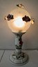 Vintage Italian Capodimonte Italian Ball Shade Lamp, 13'H, Signed On Base