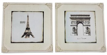 Two Framed Prints - One Of Arch De Triumph Other Is Eiffel Tower