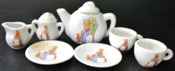 7 Pcs Vintage Miniature Peter Rabbit Porcelain Tea Set, Marked Japan