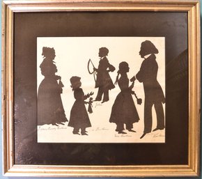 Limited Edition 103/178 Silhouette Of Hawthorne Family With History And Write-up On Reverse. 15'W X 13.5'H
