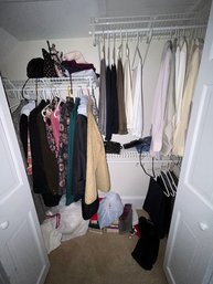 Closet Lot Of Quality Mostly Ladies Clothing, Belts, Purses, Shoes (7.5), Tops, Pants And More