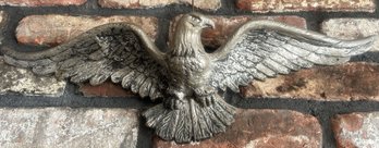 Vintage Cast Metal Wall Hanging Eagle With Spread Wings, 16' X 4' X 6'H