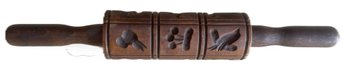 Antique Embossed Wooden Cookie Rolling Pin