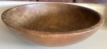 Vintage Carved Round Treenware Bowl