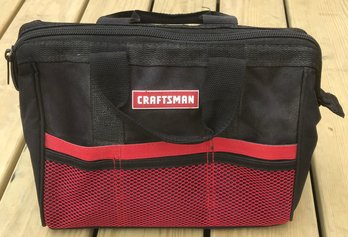 CRAFTSMAN Zippered Tool Bag, Black & Red, Part 37537, 13' X 8.5' X 8', Gently Used