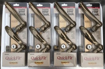 4 Sets NEW IN PACKAGING Larson Quick Fit Brass Handle Sets, Unopened