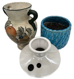 3 Pcs Vintage Decorator Vases, Largest 10.75'H