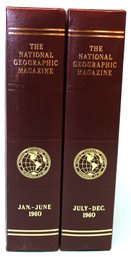 National Geographic Magazines, Full Year 1960 In Two Leather Bound Slip Covers
