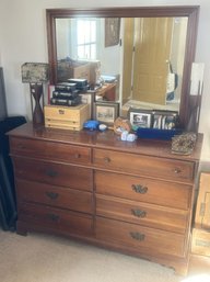 2-Over-2 Dresser With Attached Mirror, 52' X 19' X 66'H
