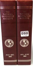 National Geographic Magazines, Full Year 1965 In Two Leather Bound Slip Covers