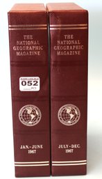 National Geographic Magazine, Full Year 1967 In Two Leather Bound Slip Covers
