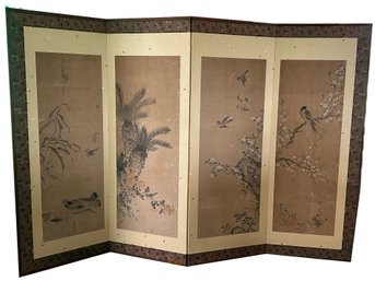 LARGE 4-Panel Oriental Dressing G Screen, Each Panel 23.5' X 62.6'H, Total Length 92'