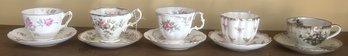 Coming Soon!5 Sets (10 Pcs) Vintage China Tea Cup & Saucer, Including 1 Luster Set