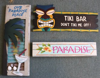 Three (3) Vintage 'Tropical' Decorating Signs