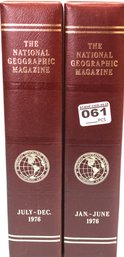 National Geographic Magazine, Full Year 1976 In Two Leather Bound Slip Covers