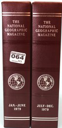 National Geographic Magazine, Full Year 1979 In Two Leather Bound Slip Covers