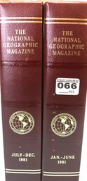 National Geographic Magazine, Full Year 1981 In Two Leather Bound Slip Covers