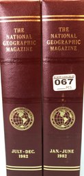 National Geographic Magazine, Full Year 1982 In Two Leather Bound Slip Covers