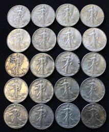 Roll Of 20 Silver 1941 Walking Liberty Half Dollars - Exceptional Condition!