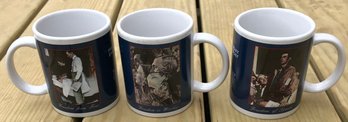 3 Pcs Ceramic Coffee Mugs Norman Rockwell Saturday Evening Post Yes