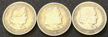 Three 1893 Columbian Commemorative Half Dollars