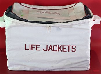 Set Of 4 Pcs Boating Life Jackets In Zippered Carrying Case, 20' X 12' X 14'H