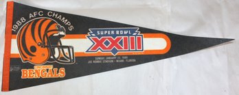 Pennant - 1989 Super Bowl XXIII - Bengals 1988 AFC Champs